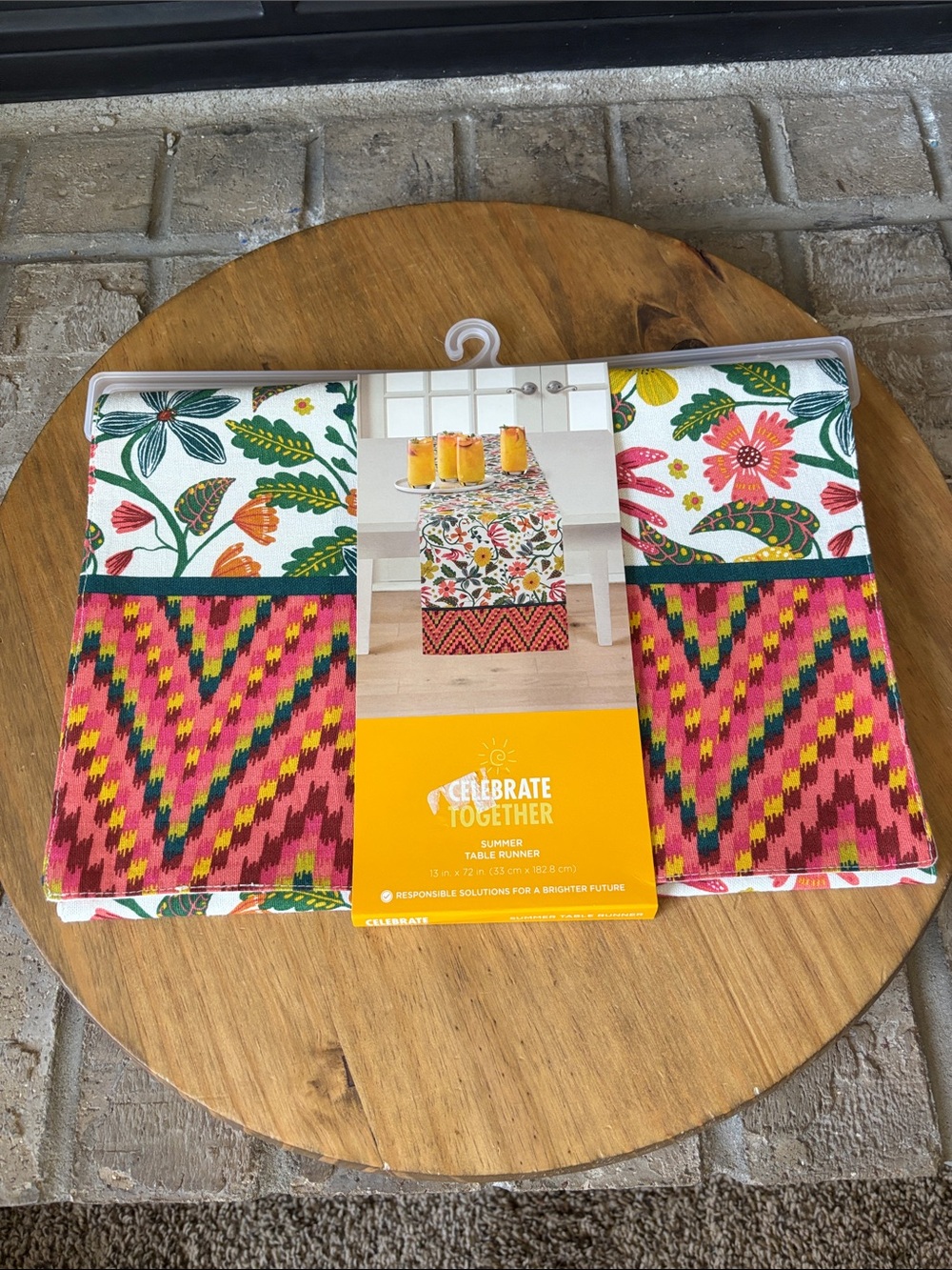 Celebrate Together Summer Table Runner Boho Floral Bright Party 13"x72" NEW
